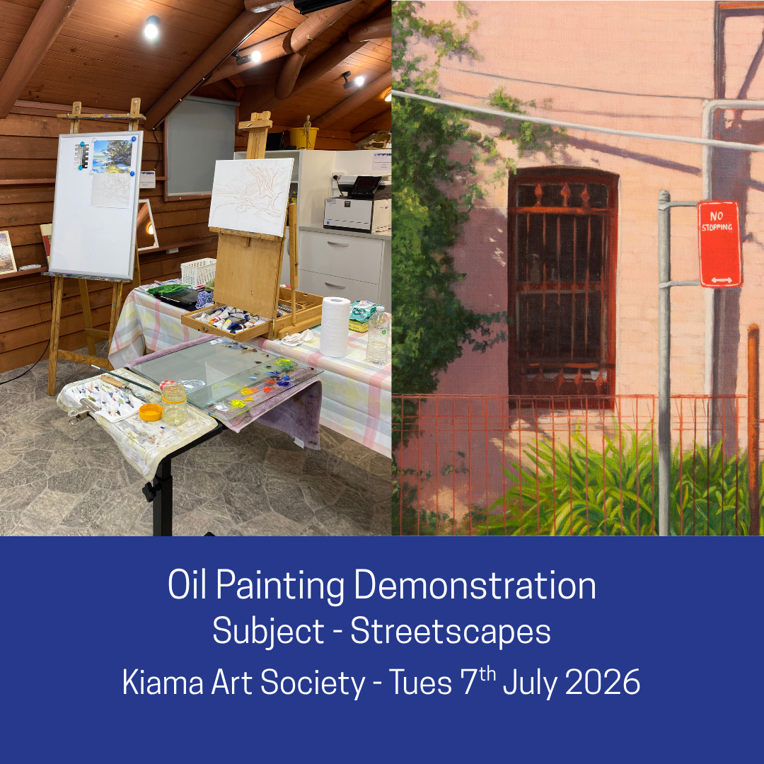 Oil Painting Demonstration at Kiama Art Society Art workshops with Jenny McIntosh